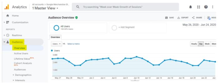 google analytics overview report graph